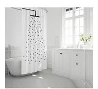 UUDIHO Rideau de Douche en Tissu imperméable, Noir et Blanc, Lavable en Machine, 90 x 150 cm (l x H).
