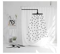 UUDIHO Rideau de Douche en Tissu Noir et Blanc, Extra Long et de Taille Standard, décoration de Salle de Bain Amusante, 90 x 150 cm (l x H).