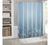 UUDIHO Rideau de Douche Universel Quatre Saisons à Motif Bleu imprimé avec Crochets, Tissu Polyester, décoration de Salle de Bain (125 x 200 cm/49 x 79 po (l x H)/Rideau de Salle de Bain)