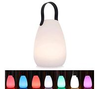 uuffoo Lampe de Table Extérieure, Lampe de Jardin Portative, LED étanche Rechargeable sans Fil Multicolore Dimmable Lampe de Chevet LED, Terrasse, Lanterne Intérieure (Lisse)