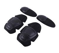 Uugood Genouillere Sport Sets de Protection Tactique Genouillères Militaire Accessoires Tactique Protections Genouillères Coudières de Combat pour Airsoft CS Chasse Paintball, Noir