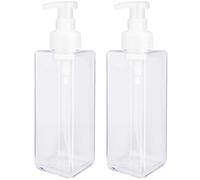 UUJOLY Lot de 2 distributeurs de Savon moussants Rechargeables en Plastique pour Savon Liquide, shampoing, Gel Douche, 1 l