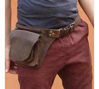 UUK Sac De Ceinture en Cuir PU Médiéval Sac De Hanche pour Hommes Sacs À Bandoulière Rétro Steampunk Sac De Ceinture Réglable pour Sport De Plein Air