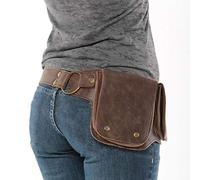 UUK Sac De Taille en Cuir PU Médiéval pour Femmes Sacs À Bandoulière Rétro Renaissance Sac De Ceinture Réglable Steampunk Heavy Armor,Marron