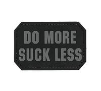 uuKen Do More Suck Less Patch en PVC gris 7,6 x 5,1 cm avec crochet à l'arrière pour chapeaux, casquettes, sacs, gilets, vêtements (gris)