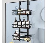 UUlioyer Etagere Douche à Suspendre, Rangement Douche sans Percage, Noir | Aver 3 PCS Réglable Panier à Suspendre pour le Gel et le Shampooing