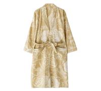 UUNBS Peignoir Kimono Japonais léger pour Femme Peignoir en Gaze de Coton Jacquard Douce Vêtement de Nuit Ample,Yellow a,L