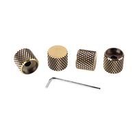 UUNPODDO 4 Pcs Metal Guitar Knob Set, Flat Top Dome Volume Tone Control Knobs with Vintage Flower Design, Includes Wrench for Electric Guitar Musicians, Comfort Grip Universal Fit (GD139D Bronze)
