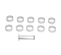 UUNPODDO Aluminum Cake Mold Set, Baking Mold Set for Moon Cake Cookies Pastry Fondant, 3D Shaped Dessert Maker with Pressing Plate, DIY Baking Tool for Home Kitchen Parties Holidays (Rond 2,6 pouces)