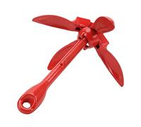 UUNPODDO Ancre Pliante Marine de 3,5 LB, Ancre à grappin à 4 Griffes en Acier au Carbone pour Bateau de Kayak, Ancre Pliable Portable avec mécanisme de Verrouillage Facile pour Bateau (Red)