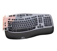 UUONDO Housse de clavier pour clavier Logitech K350 MK570 MK550 Wireless Wave Keyboard Skin Protecteur de clavier pour Logitech MK570 K350 MK550 Noir