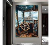 UUPAUO Impression sur toile, décoration murale moderne de style côtier, grand poster maritime pour salon, chambre, décoration intérieure et extérieure (90 x 135 cm / 35 x 53 pouces)
