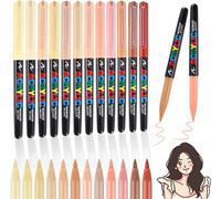 Uuq-12 Couleurs Stylos De Peinture Sur Pierre, Stylos Acryliques Tons De Peau, Marqueurs Acryliques 1-5 Mm Pour Peinture, Pour Pierre Bois Céramique Toile Verre Artisanat Enfants (Skin Tones)