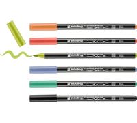 Uuq-4200 Feutre Pointe Pinceau Pour Porcelaine - Multi-Couleur - 6 Stylos - Pointe Pinceau 1-4 Mm - Peindre Et Décorer La Céramique, Porcelaine - Va Au Lave-Vaisselle, Encre Opaque, Séchage Rapide