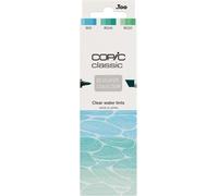 Uuq-Classic Designer Collection Set Clear Water Tints, Set De Marqueurs Avec 3 Nuances De Bleu, Marqueur Twin Avec Une Pointe Large Et Une Pointe Fine