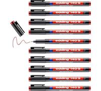 Uuq-Edding 140 S Feutre Permanent - Marron - 10 Stylos - Pointe Ronde,3mm - Stylo Pour Écrire Sur Du Verre, Du Plastique, Des Films Et Surfaces Lisses - À Séchage Rapide, Résistant Aux Taches Et Étan