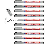 Uuq-Edding 152 M Stylo Non-Permanent - Noir - 10 Stylos - Plume Ronde 1 Mm - Stylo Pour Écrire Sur Le Verre, Le Plastique, Les Films Et Les Surfaces Lisses - Séchage Rapide, Peut Être Corrigé À L'eau