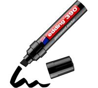 Uuq-Edding 390 Marqueur Permanent - Noir - 1 Stylo - Pointe Biseautée Épaisse 4-12 Mm - Imperméable, Sèche Vite - Marqueur Polyvalent Universel - Pour Carton, Plastique, Bois, Métal, Verre, Pierre, T