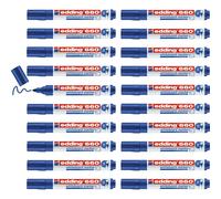 Uuq-Edding 660 Marqueur Pour Tableaux Blancs - Bleu - 20 Stylos - Pointe Ronde 1,5-3 Mm - Feutre Effaçable - Pour Tableaux Blanc, Mémo Et Chevalet De Conférence - Rechargeable