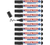 Uuq-Edding 660 Marqueur Pour Tableaux Blancs - Noir - 10 Stylos - Pointe Ronde 1,5-3 Mm - Feutre Effaçable - Pour Tableaux Blanc, Magnétique, Mémo Et Chevalet De Conférence - Sketchnotes - Rechargeab