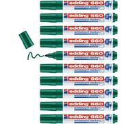 Uuq-Edding 660 Marqueur Pour Tableaux Blancs - Vert - 10 Stylos - Pointe Ronde 1,5-3 Mm - Feutre Effaçable - Pour Tableaux Blanc, Magnétique, Mémo Et Chevalet De Conférence - Sketchnotes - Rechargeab