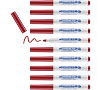 Uuq-Edding 661 Marqueur Pour Tableaux Blancs - Rouge - 10 Stylos - Pointe Ronde 1-2 Mm - Feutre Effaçable Pour Tableaux Blanc