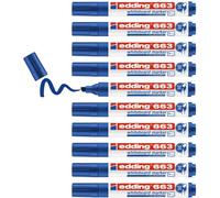 Uuq-Edding 663 Marqueur Pour Tableaux Blancs - Bleu - 10 Stylos - Pointe Biseautée 1-5 Mm - Feutre Effaçable - Pour Tableaux, Blanc, Magnétique, Mémo Et Chevalet De Conférence - Sketchnotes \U2013 Re