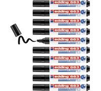 Uuq-Edding 663 Marqueur Pour Tableaux Blancs - Noir - 10 Stylos - Pointe Biseautée 1-5 Mm - Feutre Effaçable - Pour Tableaux, Blanc, Magnétique, Mémo Et Chevalet De Conférence - Sketchnotes ¿ Recharg