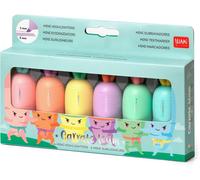 Uuq-Legami - Set De 6 Mini Surligneurs, Carrate Team, Surligneurs En Forme De Carotte, Encres À Base D'eau, Pour Traits Fins Et Epais, Couleurs Pastel, Séchage Rapide