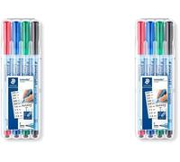 Uuq-Lumocolor Correctable, Feutres Non-Permanents À Pointe Fine Effaçables À Sec, Étui Chevalet Avec 4 Feutres Assortis, 305f Wp4-1, Bariolé, F-Spitze 4er Set (Lot De 2)