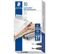 Uuq-Lumocolor Lot De 10 Marqueurs Permanents Duos Noir