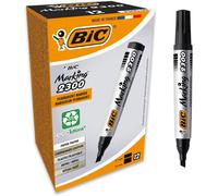 Uuq-Marking 2300 Ecolutions Marqueurs Permanents, À Pointe Moyenne Biseautée, Pour Carton, Plastique, Bois, Métal - Encre Noire, Boîte De 12
