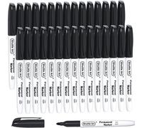 Uuq-Marqueur Noir Indélébile, Lot De 30 Marqueur Permanent, Feutre Noir Pointe Fine, Feutre Indelebile Sur Plastique, Bois, Pierre, Métal, Verre Pour Marquage
