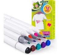 Uuq-Marqueur Textile, Recharge Pour Aérographe Textile Ou Comme Stylo Textile Normal, 12 Couleurs Avec Pointe Épaisse Et Fine, Pour Textiles De Toutes Sortes, Lavable En Machine Après Fixation