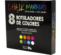 Uuq-- Marqueurs À Craie Liquide Effaçables À Pointe Réversible, Stylos Craie À Base D'eau, Pour Les Vitres, Fenêtres, Tableaux Noirs, Blancs, Verres, Céramiques (8 Couleurs)