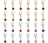 Uuq-Pandahall Marqueurs De Point De Naissance En Acier Inoxydable 24pcs Fermoir Amovible Marqueur De Point De Verrouillage Argent Doré Marqueur De Point De Crochet Breloques Pour Fil À Tricoter