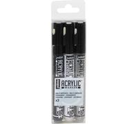Uuq-Pébéo 205530 Set 3 Decomarkers Peinture Noir/Blanc/Argent Précieux 20,5 X 6 X 2 Cm