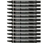 Uuq-Pen Lot De 12 Marqueurs Permanents N60 Pointe Biseautée Encre Noire