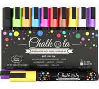 Uuq-Set 10 Feutre Craie Liquide Effaçable Pointe Réversible 6mm Chalk Marker Et Peinture Stylo Craie Pour Tableau Noir Effacable Marqueur Pour Vitre, Fenetre Verre, Ardoise
