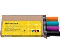 Uuq-Sigel Ba011 Lot De 4 Marqueurs Pour Tableaux En Verre / Tableaux Blancs, Effaçables, Encre ""Cap Off"", Pointes Ogives Ø 2-3 Mm, 4 Couleurs (Noir/Turquoise/Magenta/Orange)