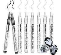 Uuq-Stylos De Peinture Acrylique Noir Et Blanc Pour Roche, Bois, Tissu, Verre, Toile, 8pack (6 Blancs 2 Noirs) 0.7 Mm Extra-Fine Dessin Artisanal Stylos Marqueurs Permanents Pour Les Enfants