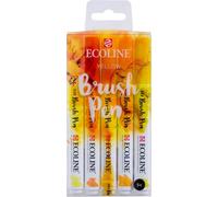 Uuq-Talens Japan Brush Pen Set De 5 Marqueurs Pointe Feutre - Teintes Jaunes Marqueurs À Dégrader Pour Lettering, Dessin & Journaling