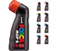 Uuq-- Uni Mitsubishi Pencil - Marqueur Mop'r - Pointe Ronde Xxl 3-19 Mm - Forme Ergonomique, Corps Semi-Rigide - Marqueur Peinture À Base D'eau - Tout Support - Rouge