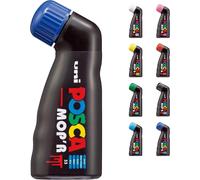Uuq-- Uni Mitsubishi Pencil - Marqueur Mop'r - Pointe Ronde Xxl 3-19 Mm - Forme Ergonomique, Corps Semi-Rigide - Marqueur Peinture À Base D'eau - Tout Support - Bleu Foncé