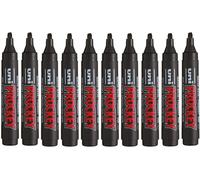 Uuq-- Uni Mitsubishi Pencil - Marqueur Permanent Inodore Uni Prockey Pm126 - Multisupport, Multifonction - Base Eau, Sans Odeur - Pointe Biseautée Large 5,7 Mm - Noir - Lot De 10