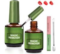 Uur-2 Pièces Dissolvant Vernis Semi Permanent, 15ml Dissolvant De Vernis A Ongles En Gel, Gel Nail Polish Remover, Vernis Remover 3-5 Minutes Avec Limes À Ongles Et Grattoir À Cuticules, Facile Et Ra
