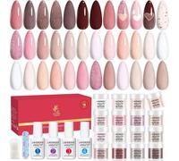 Uur-20 Pcs Dipping Powder De Vernis À Ongles Pour Débutants Romance Française Nude French Nail Poudre Starter Kit Base Top Coat,Activateur,Brush Saver Pour M962