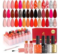 Uur-25 Pièce Vernis À Ongles Gels Semi-Permanents Blooming Gel Uv Led Base,Mat,Top Coat Kits De Manucure Rose Argent Cat Eye Aimant Nail Dotting Peinture Dessin Polonais Brosse Stylo C401
