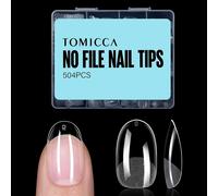 Uur-504 Pièces Capsule Americaine Ongle, 12 Tailles Faux Ongles, Squoval Court Transparent Couverture Complète, Avec Valise De Rangement, Pose Americaine Capsule Pour Diy Nail Art