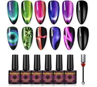 Uur-9d Cat Eye Vernis À Ongles Magnétique 6 Couleurs Set Cats Eyes Gel Avec Magnet Stick Set Cateye Soak Off Uv Led Gel